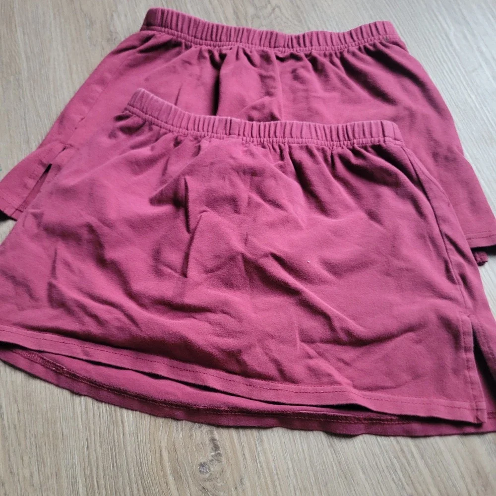 Chasse Skort Girls Youth Medium Maroon 2 Pack 310SKI Athletic Cheer Tennis Skirt
